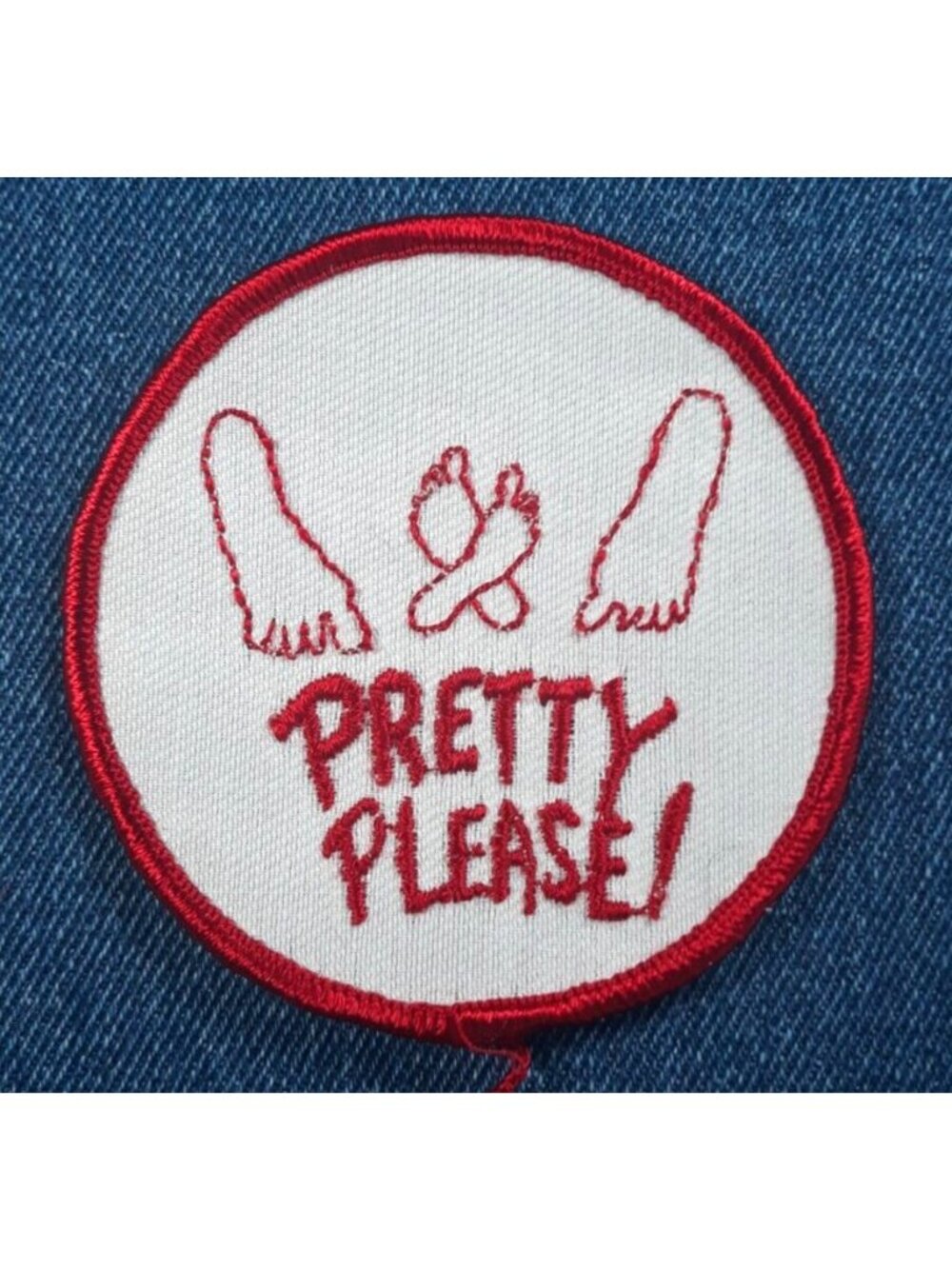 NOS 70s Vintage Pretty Please! 3" Patch Funny Sexy Humor Fun Cool Original